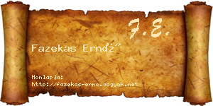 Fazekas Ernő névjegykártya