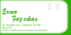 erno fazekas business card